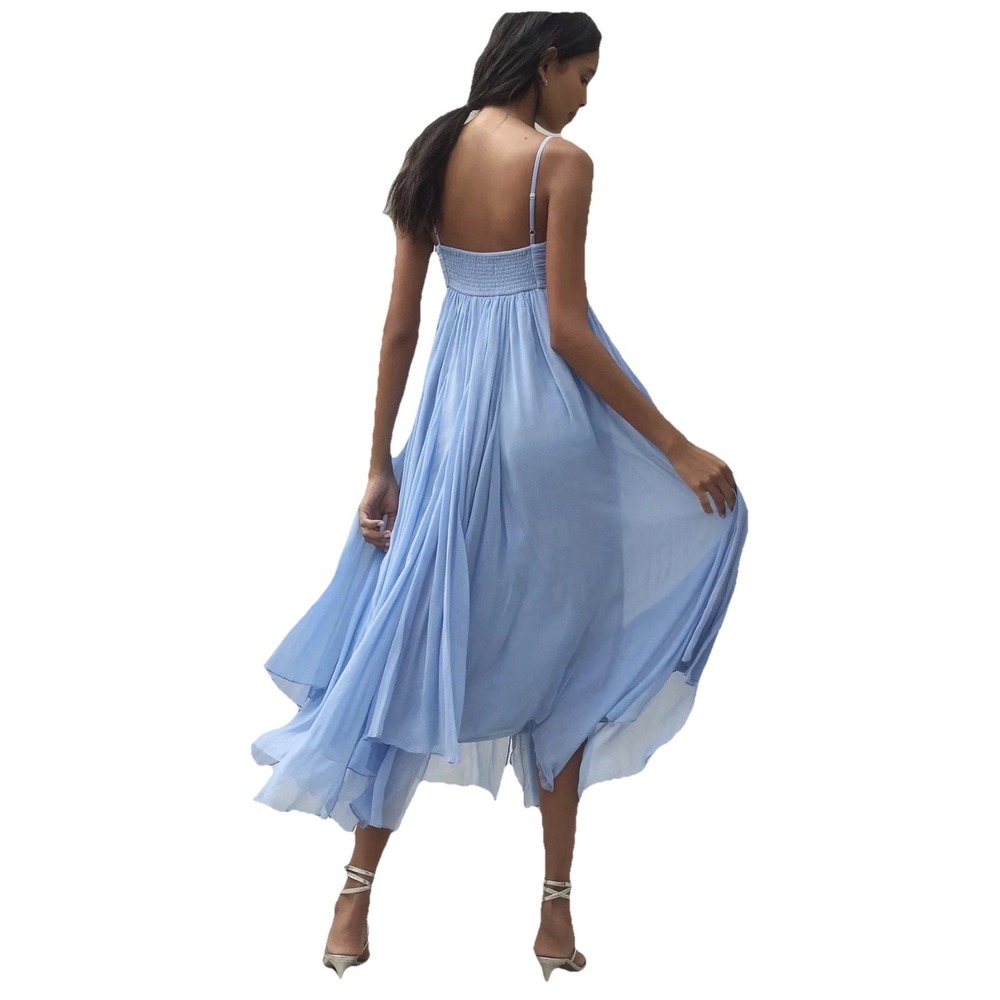 Anthropologie BHLDN Lola Sleeveless Chiffon Ethereal Midi Hankerch Hem Sz XS - Picture 2 of 9